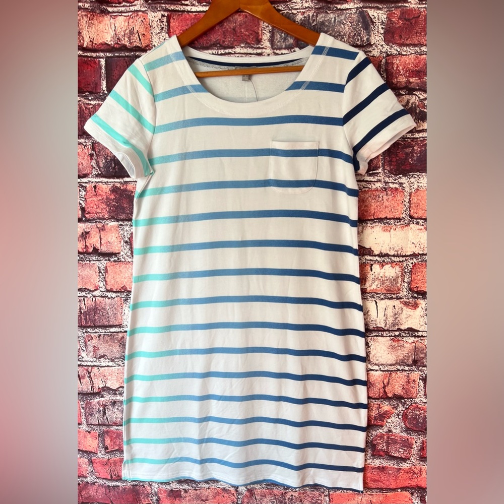 Talbots Ombre Striped Mini T-Shirt Dress